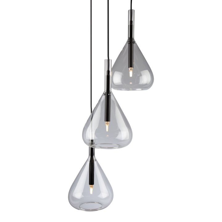 3 Light Pendant Black