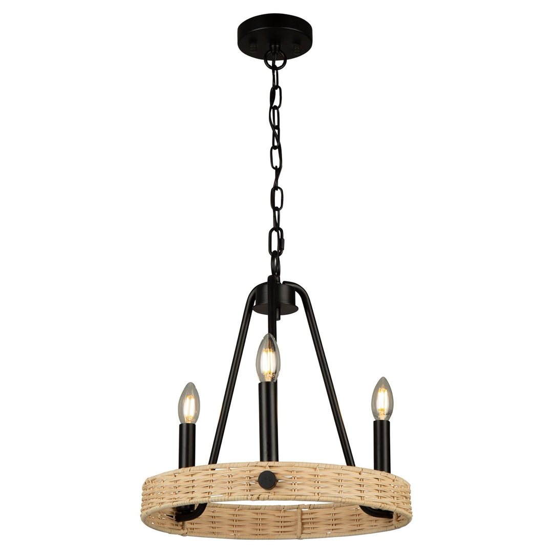 3 Light Chandelier Black by Artcraft