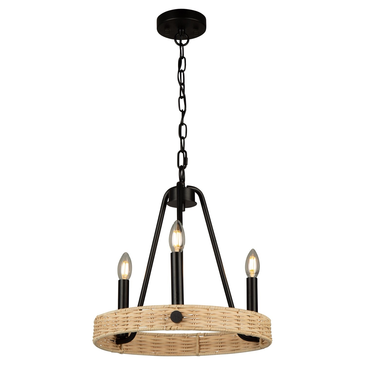 3 Light Chandelier Black by Artcraft