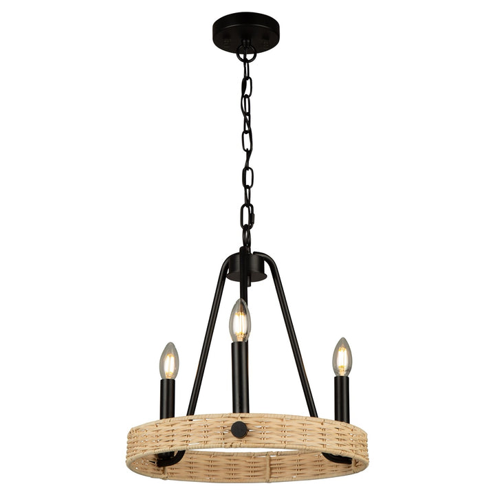 3 Light Chandelier Black by Artcraft