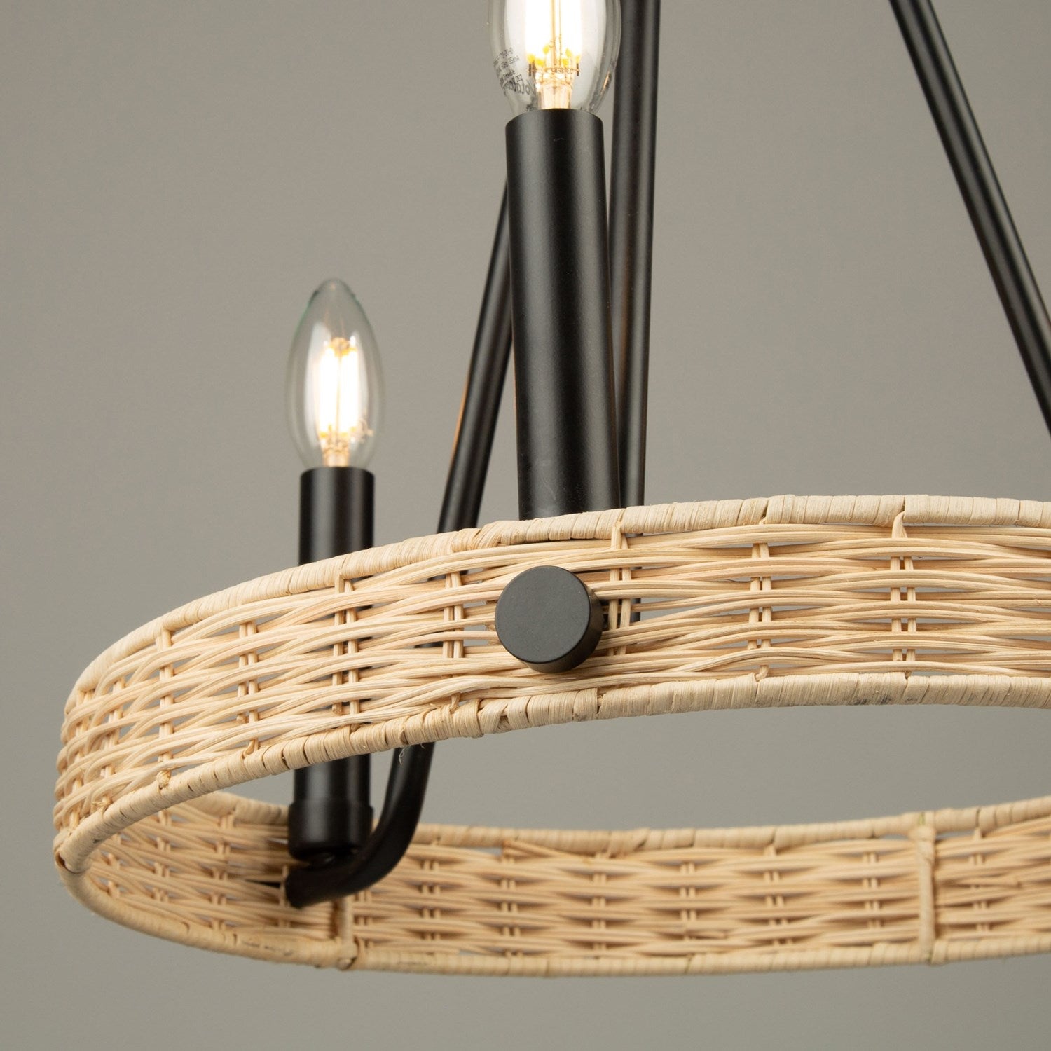 3 Light Chandelier Black