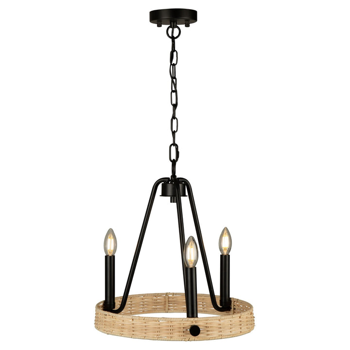 3 Light Chandelier Black