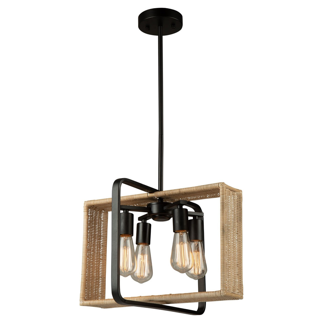 4 Light Pendant Black by Artcraft