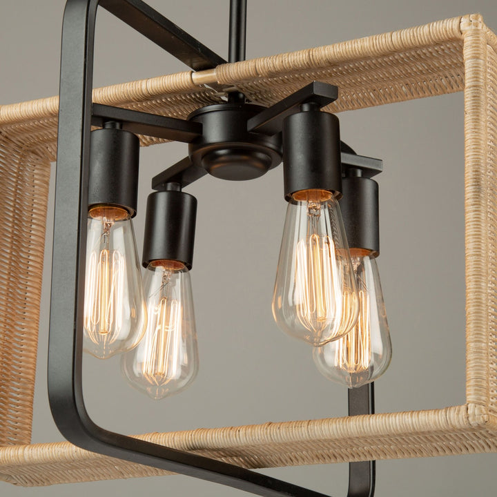4 Light Pendant Black