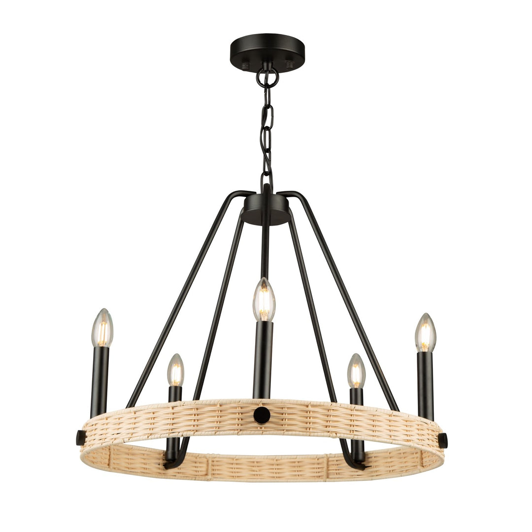5 Light Chandelier Black by Artcraft