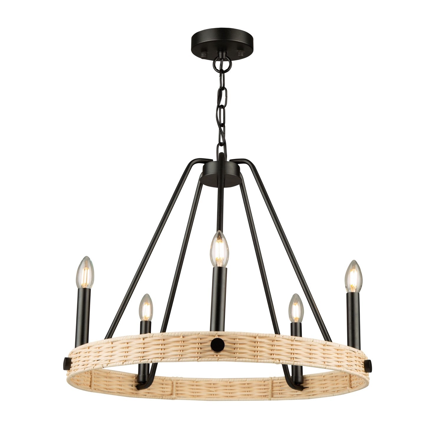 5 Light Chandelier Black by Artcraft