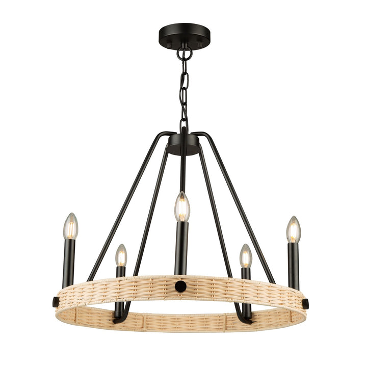 5 Light Chandelier Black by Artcraft