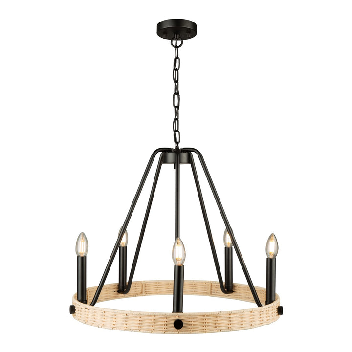 5 Light Chandelier Black
