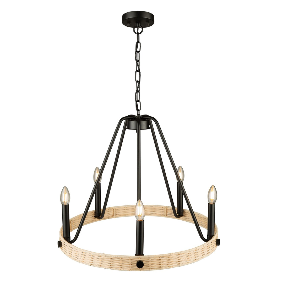 5 Light Chandelier Black