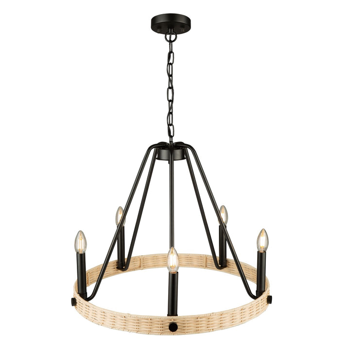 5 Light Chandelier Black