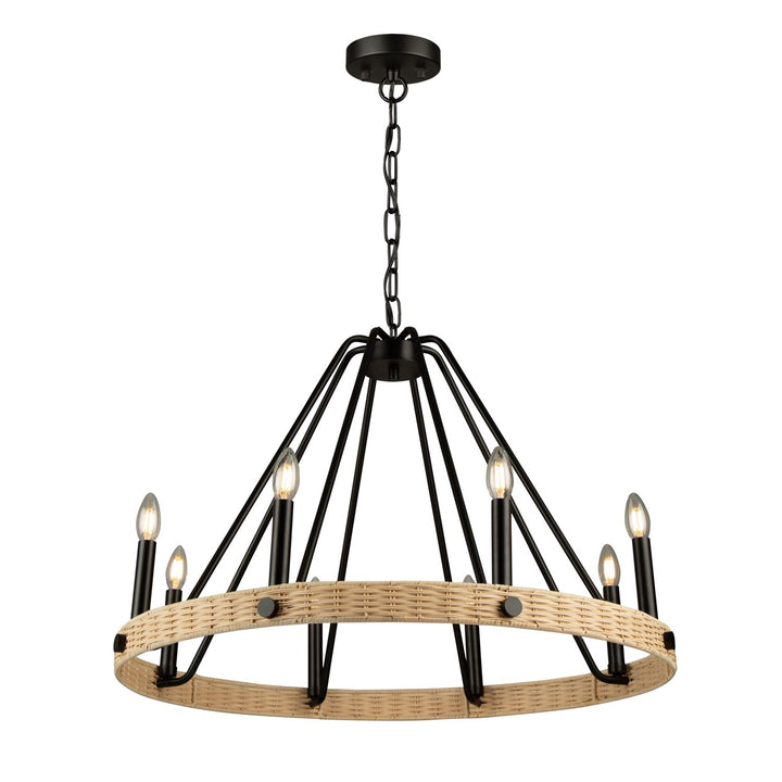 8 Light Chandelier Black by Artcraft