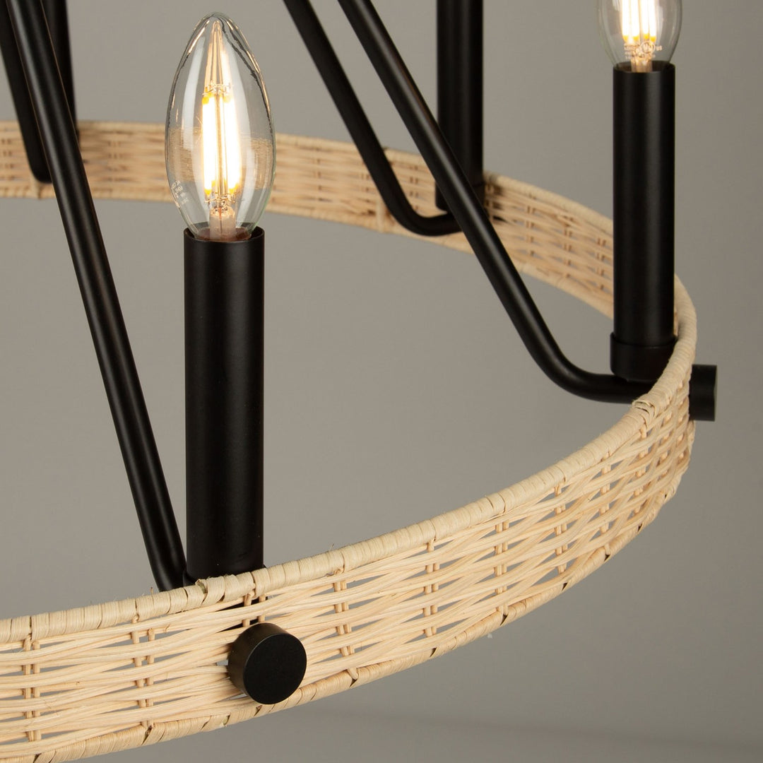 8 Light Chandelier Black