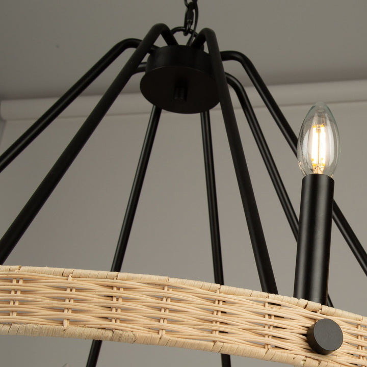 8 Light Chandelier Black