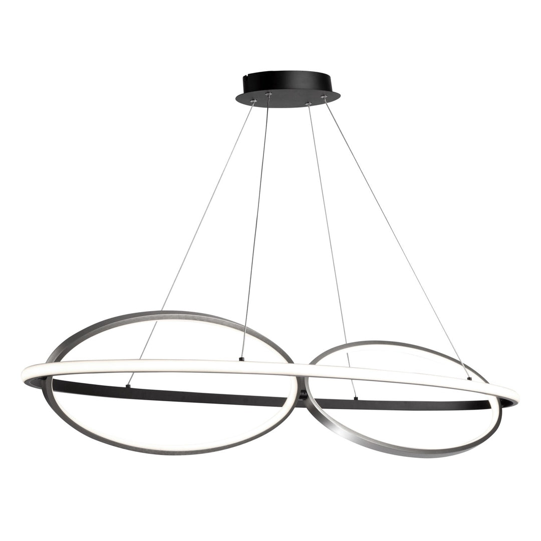 38W Led Pendant Black And Nickel