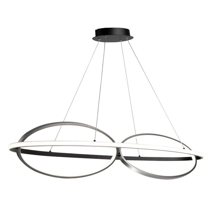38W Led Pendant Black And Nickel