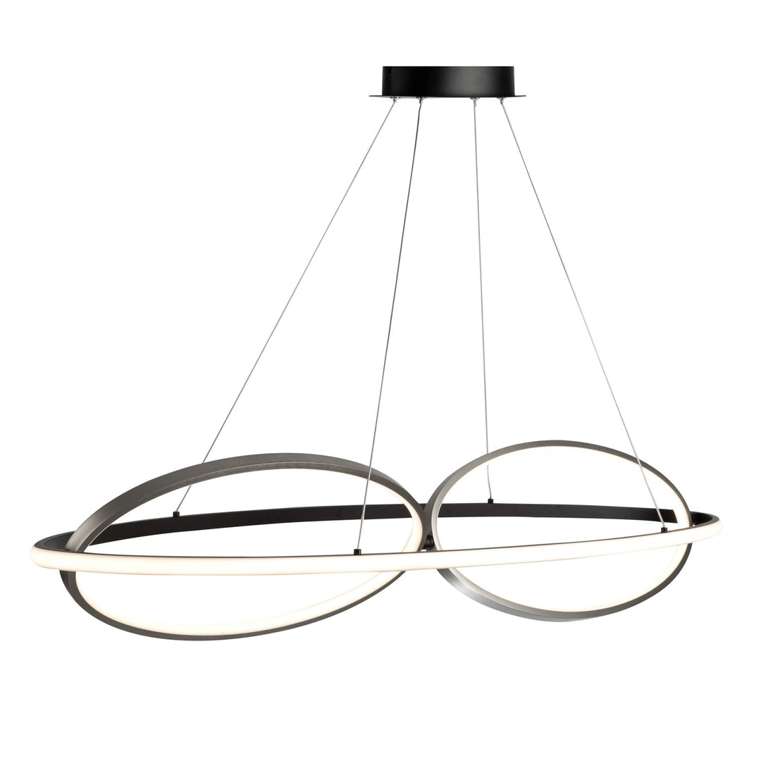 38W Led Pendant Black And Nickel