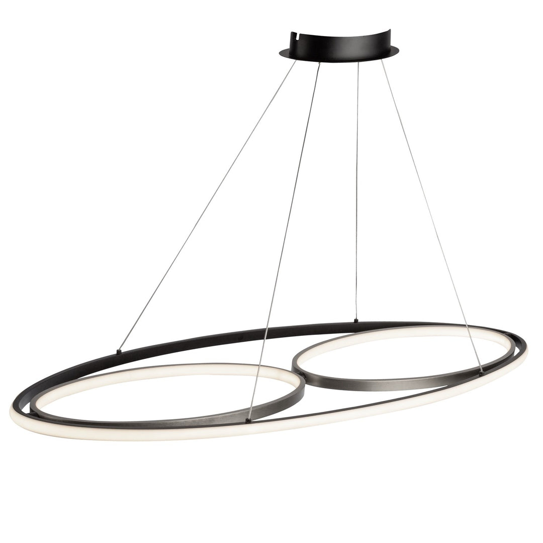 38W Led Pendant Black And Nickel