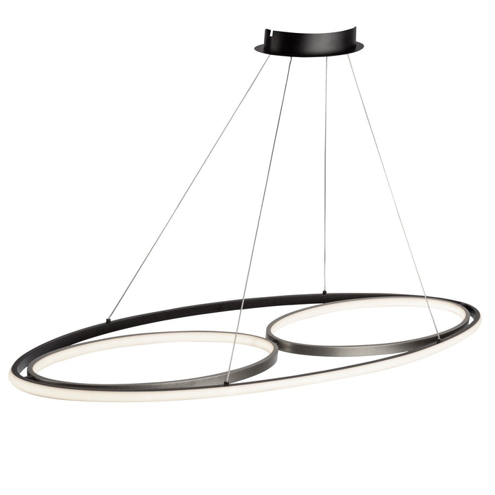 38W Led Pendant Black And Nickel