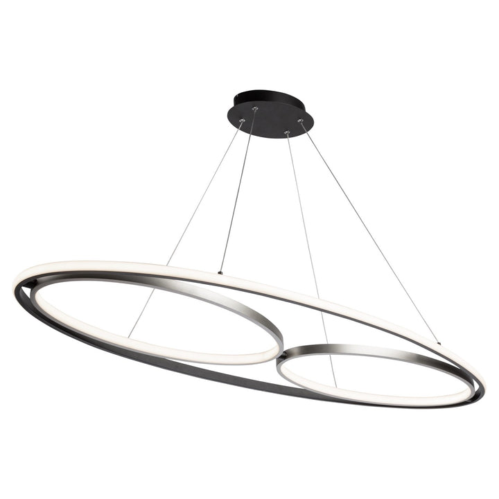 38W Led Pendant Black And Nickel