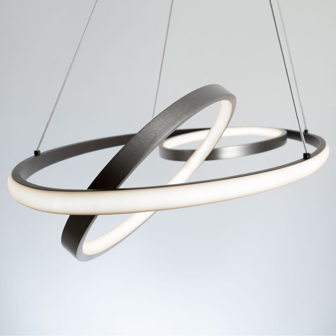38W Led Pendant Black And Nickel
