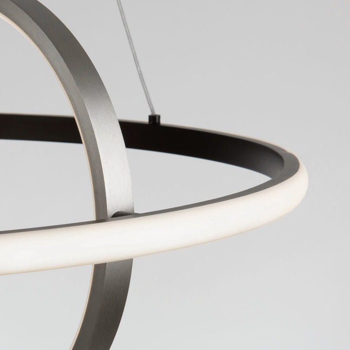 32W Led Pendant Black And Nickel
