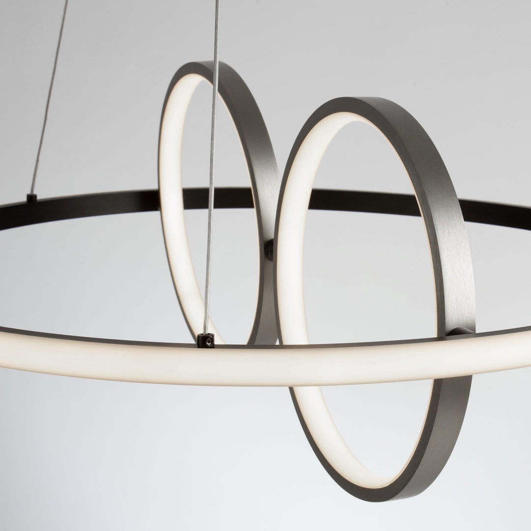 32W Led Pendant Black And Nickel