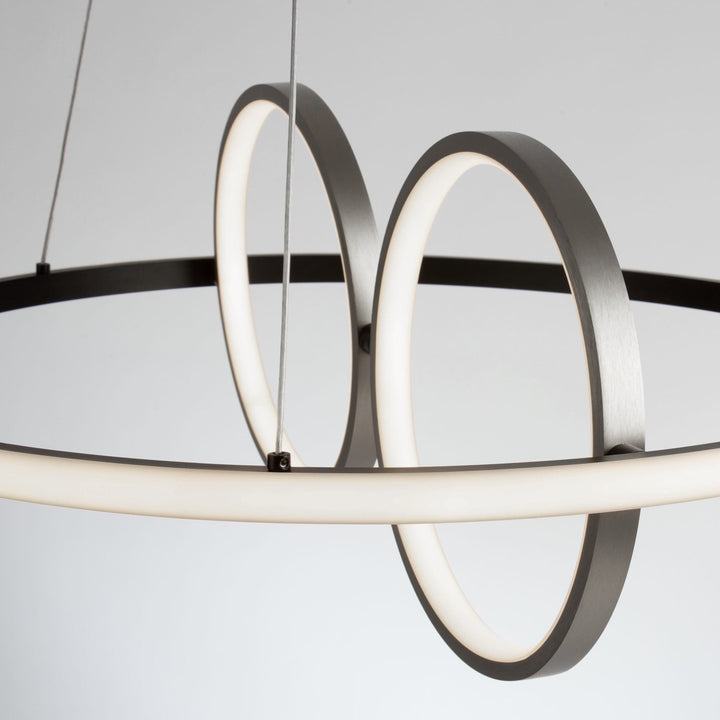 32W Led Pendant Black And Nickel