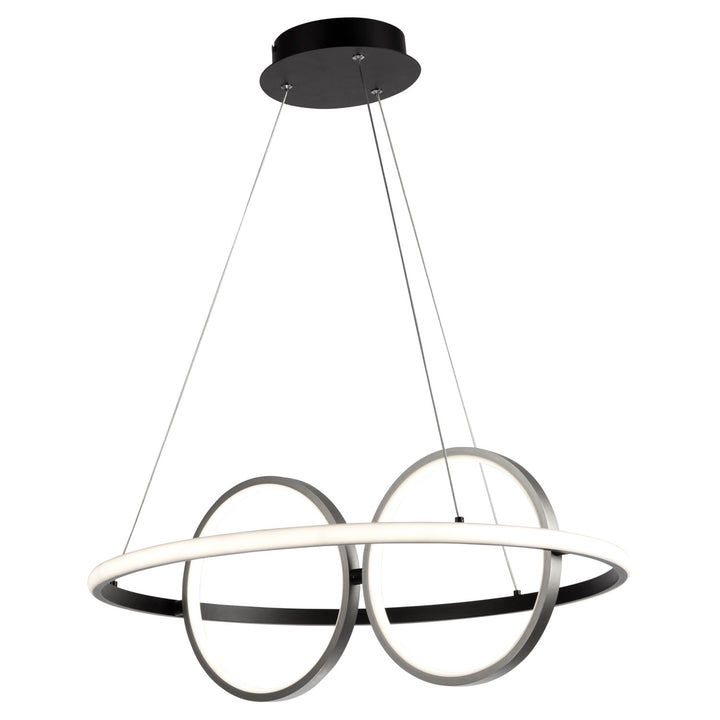 32W Led Pendant Black And Nickel