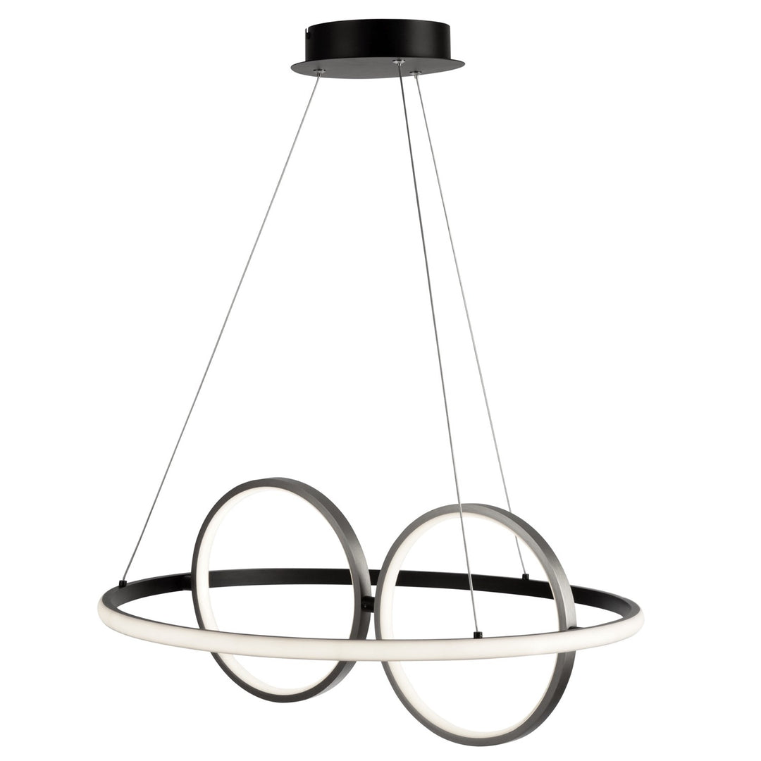 32W Led Pendant Black And Nickel