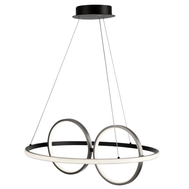 32W Led Pendant Black And Nickel