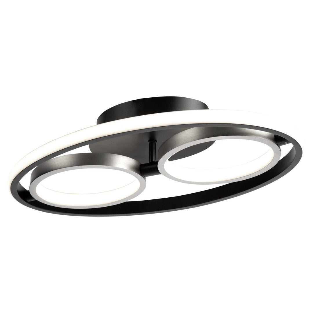 18W Led Flush Mount Black And Nickel by Artcraft