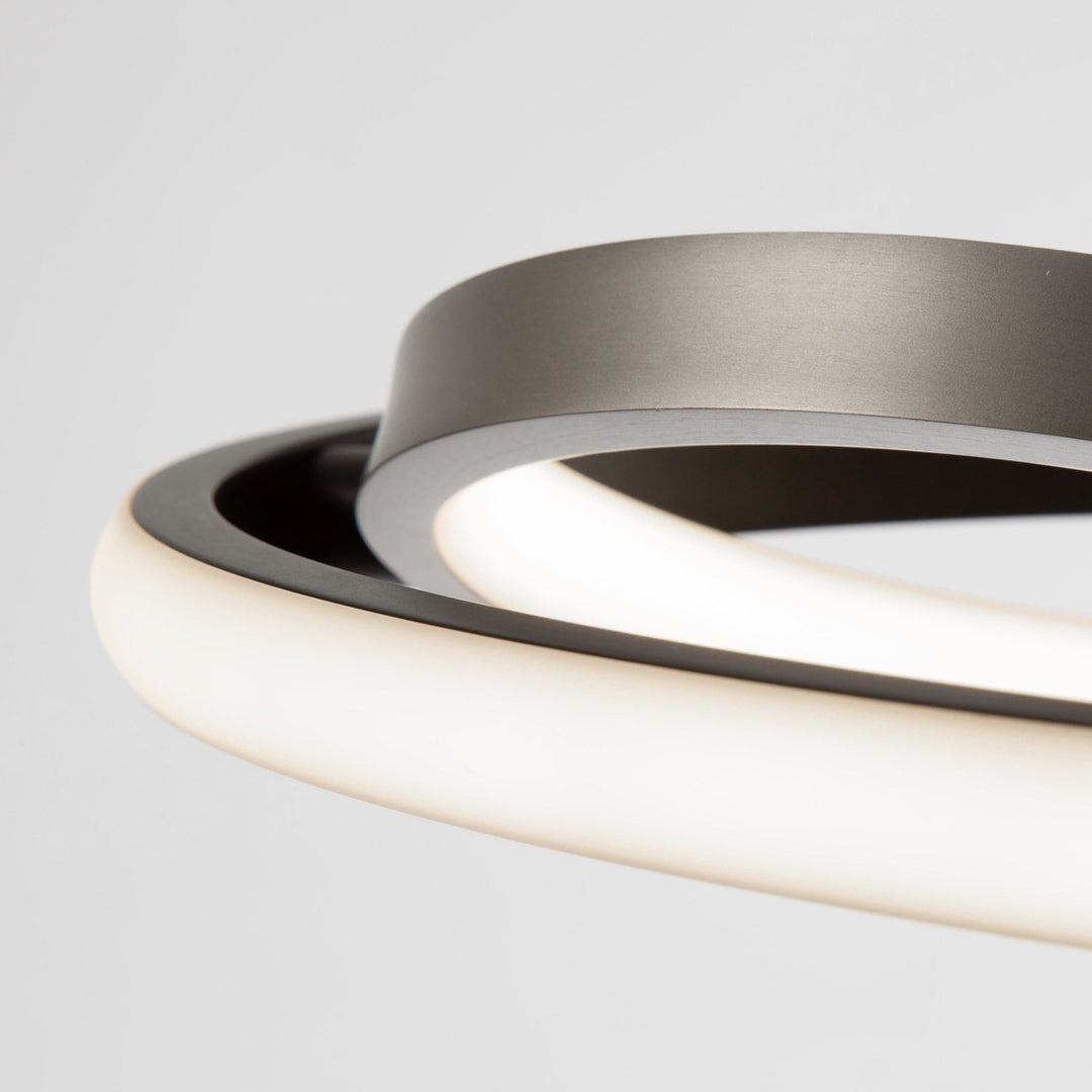 18W Led Flush Mount Black And Nickel