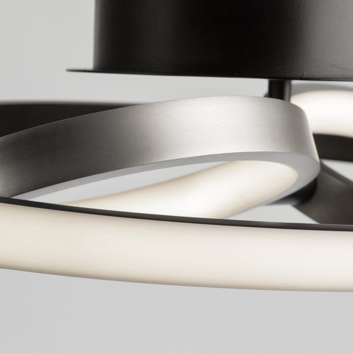 18W Led Flush Mount Black And Nickel
