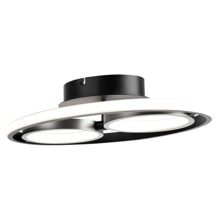 18W Led Flush Mount Black And Nickel
