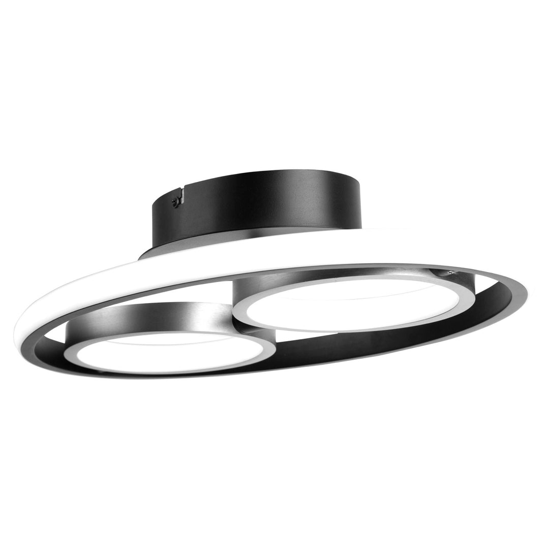 18W Led Flush Mount Black And Nickel