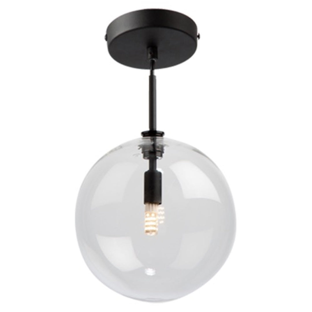 1 Light Semi-Flush Mount Black by Artcraft