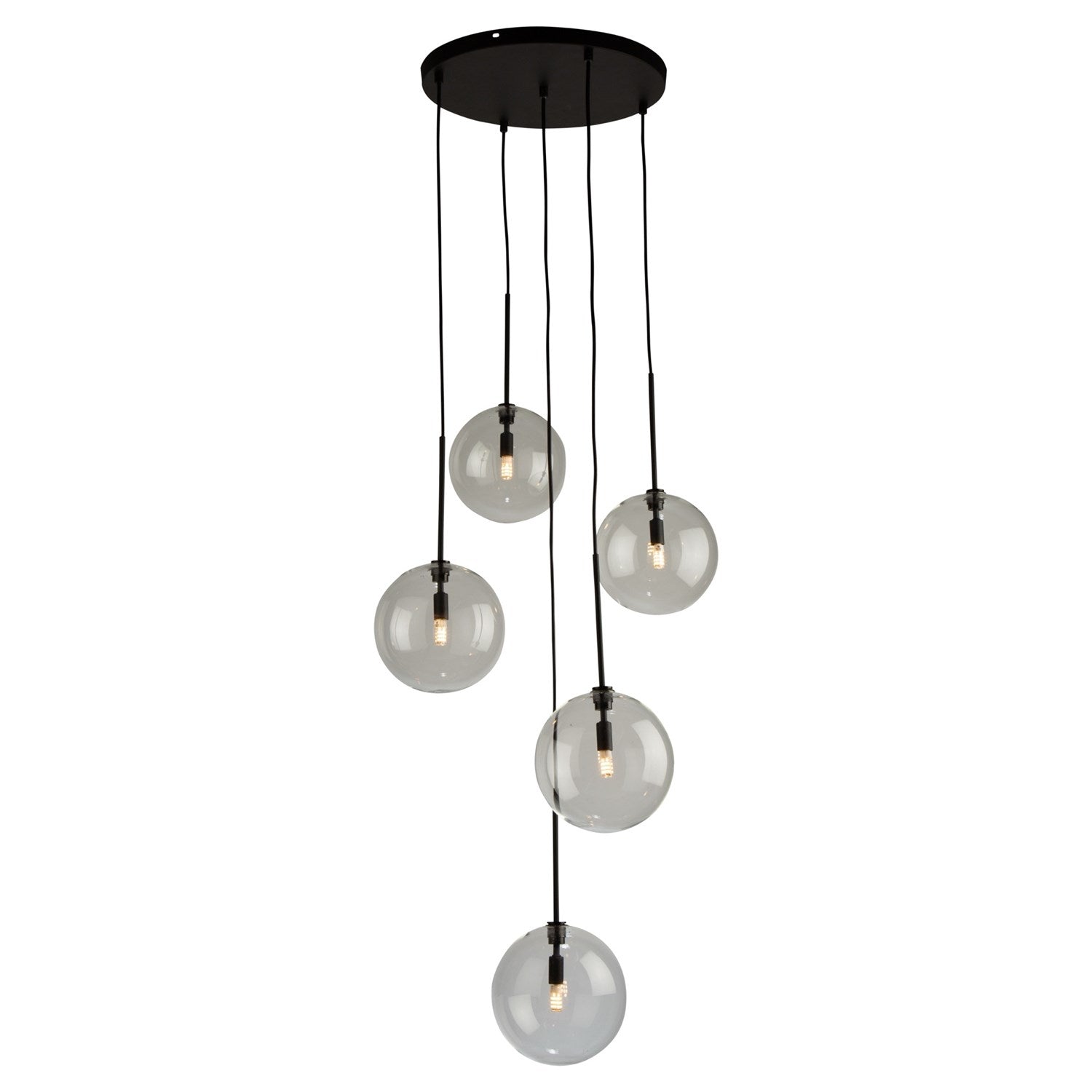 5 Light Pendant Black by Artcraft