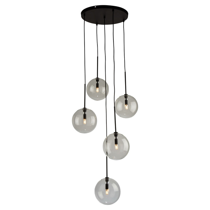 5 Light Pendant Black by Artcraft