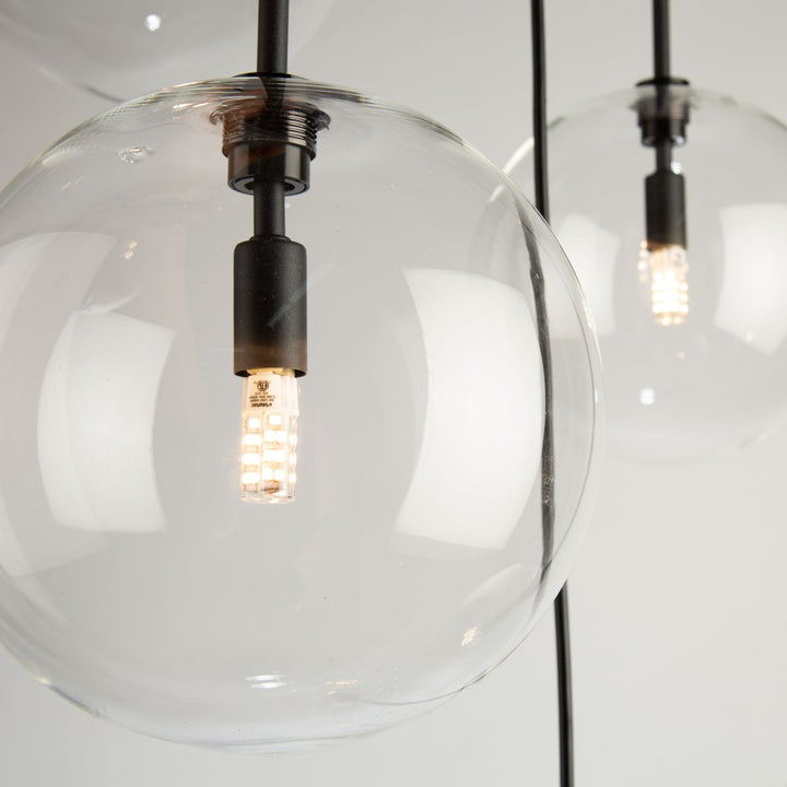 5 Light Pendant Black