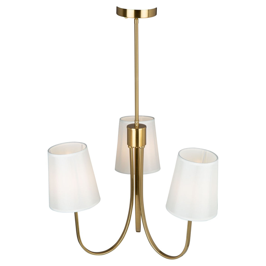 3 Light Chandelier Brushed Gold