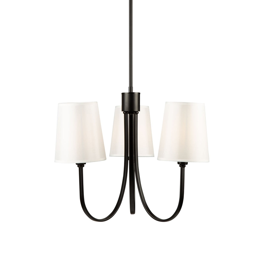 3 Light Chandelier Black