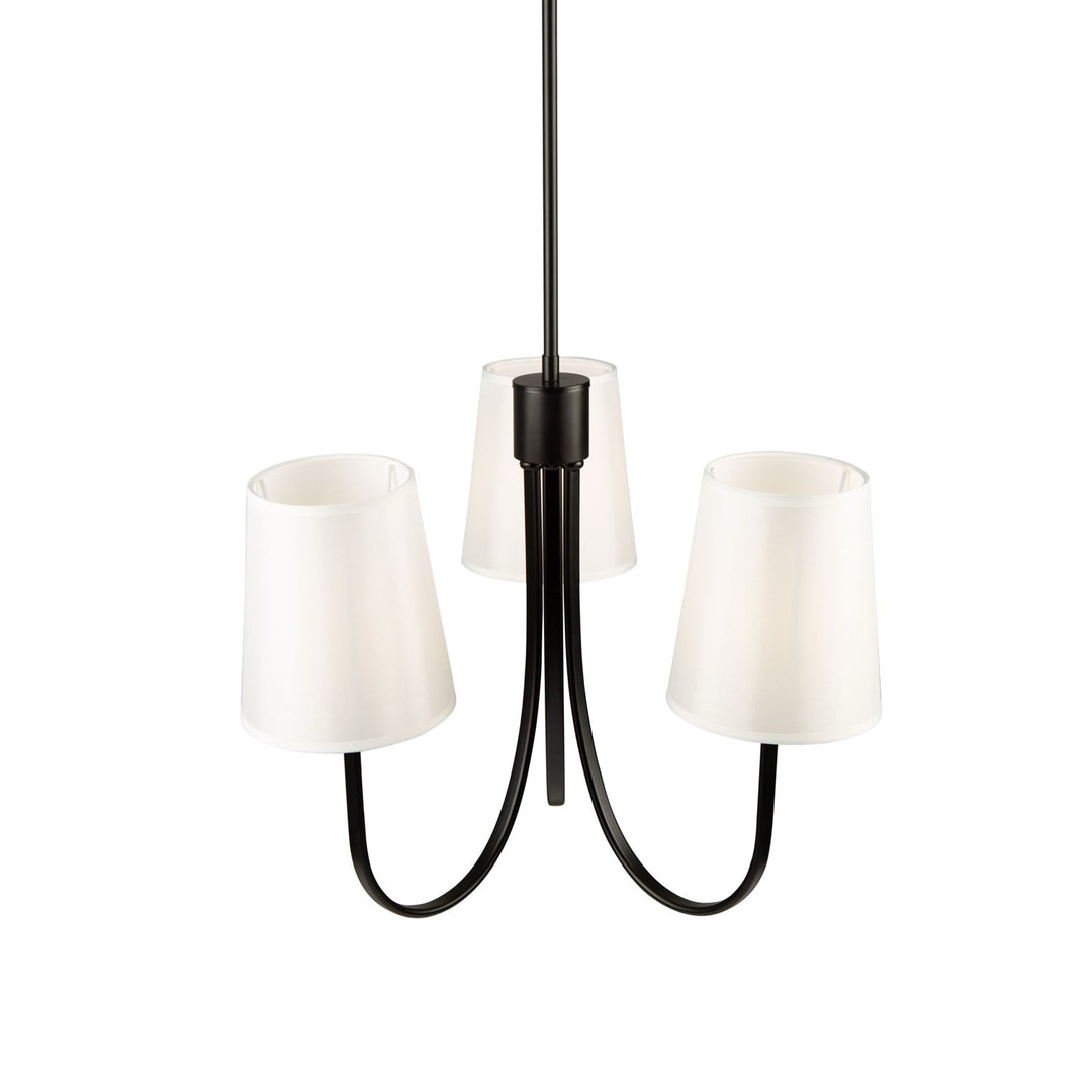 3 Light Chandelier Black