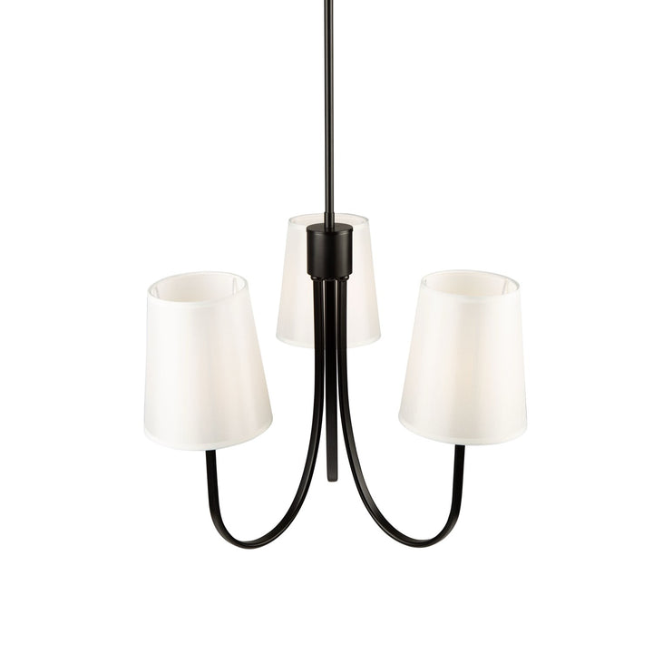 3 Light Chandelier Black