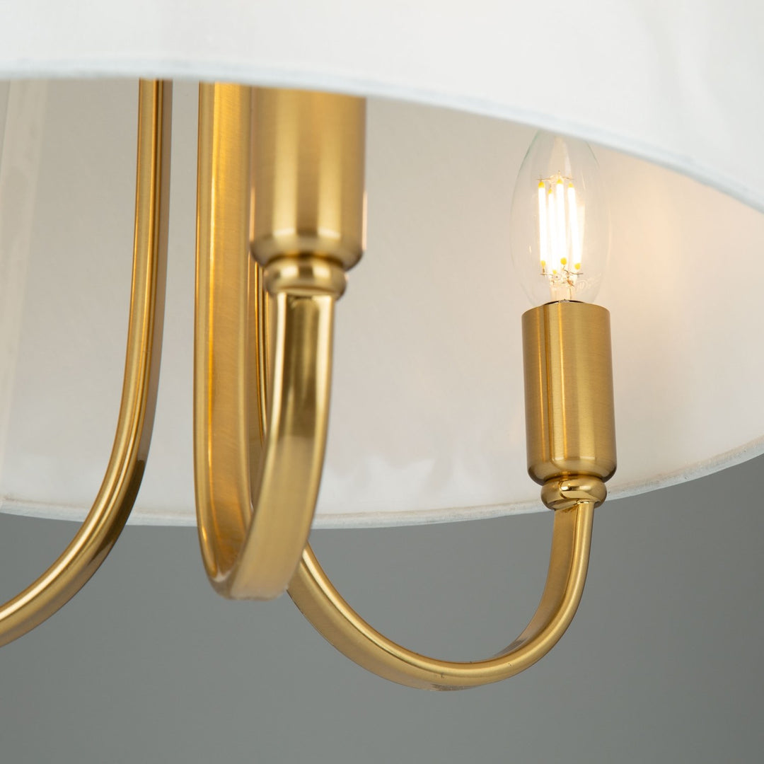 3 Light Semi-Flush Mount Brushed Gold
