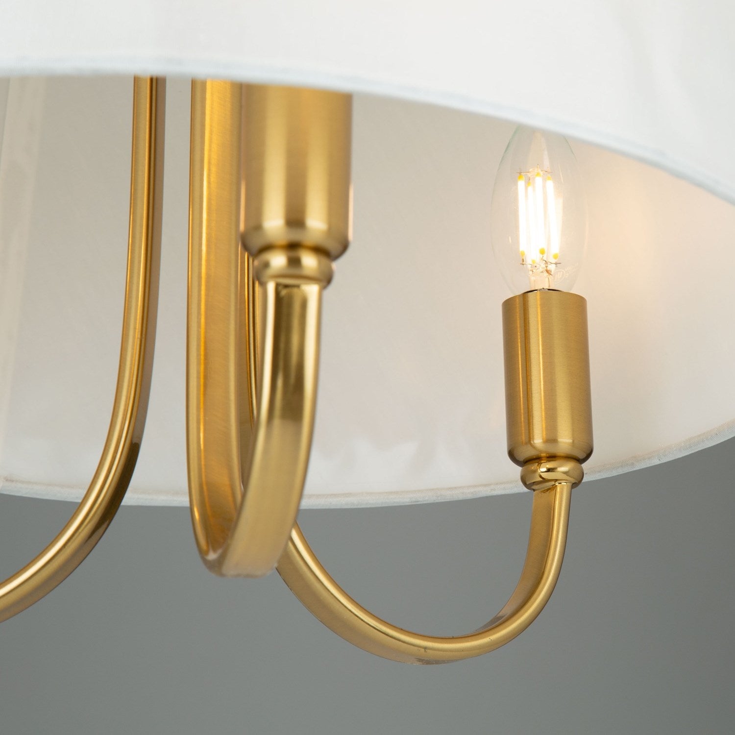 3 Light Semi-Flush Mount Brushed Gold