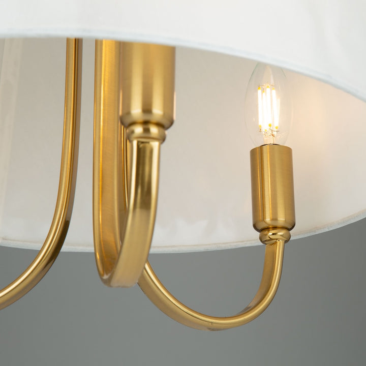 3 Light Semi-Flush Mount Brushed Gold