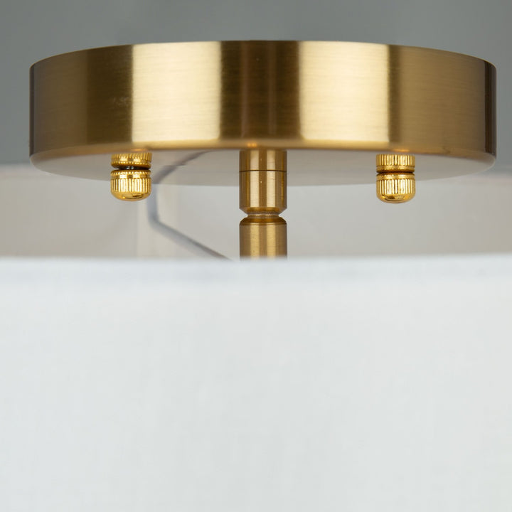 3 Light Semi-Flush Mount Brushed Gold