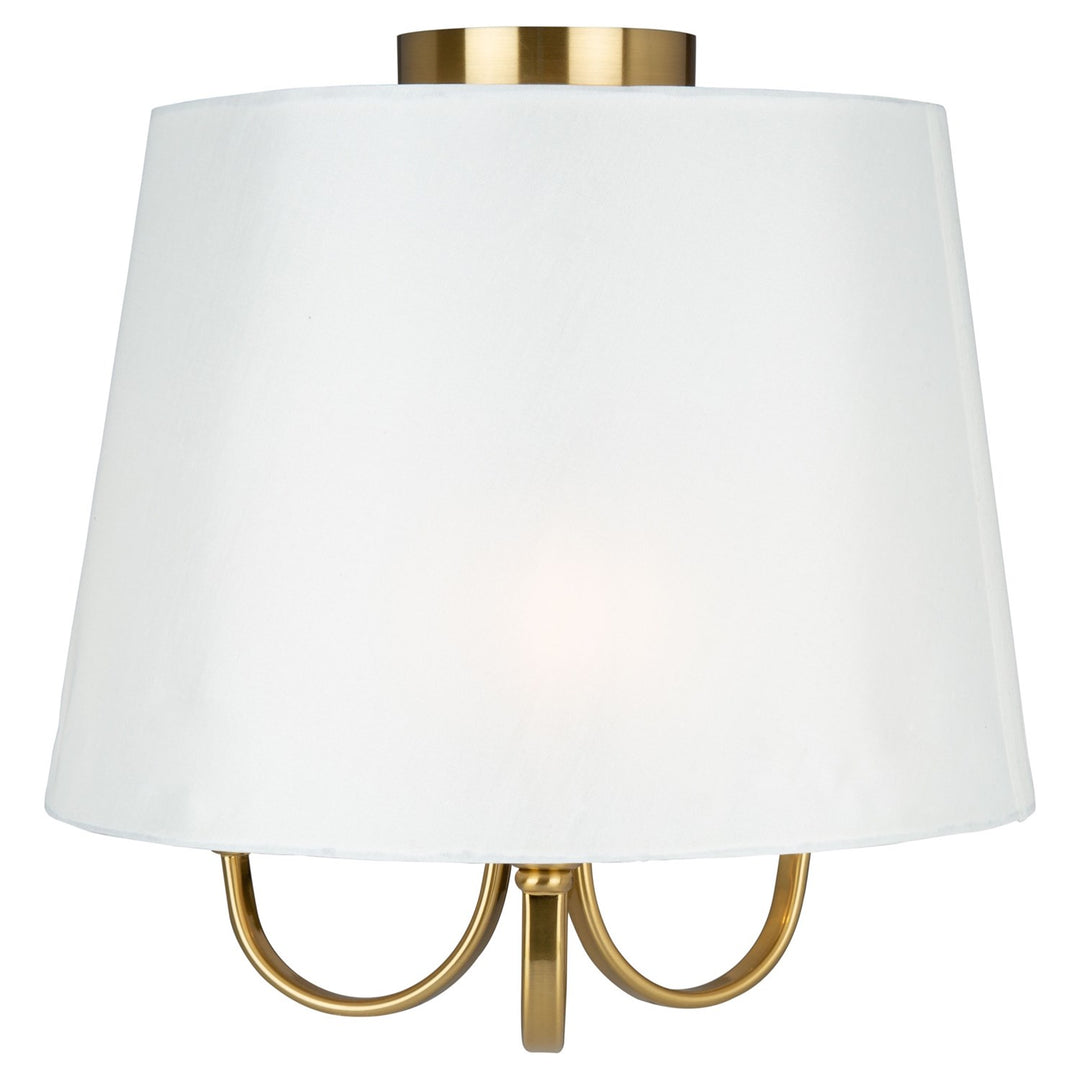 3 Light Semi-Flush Mount Brushed Gold