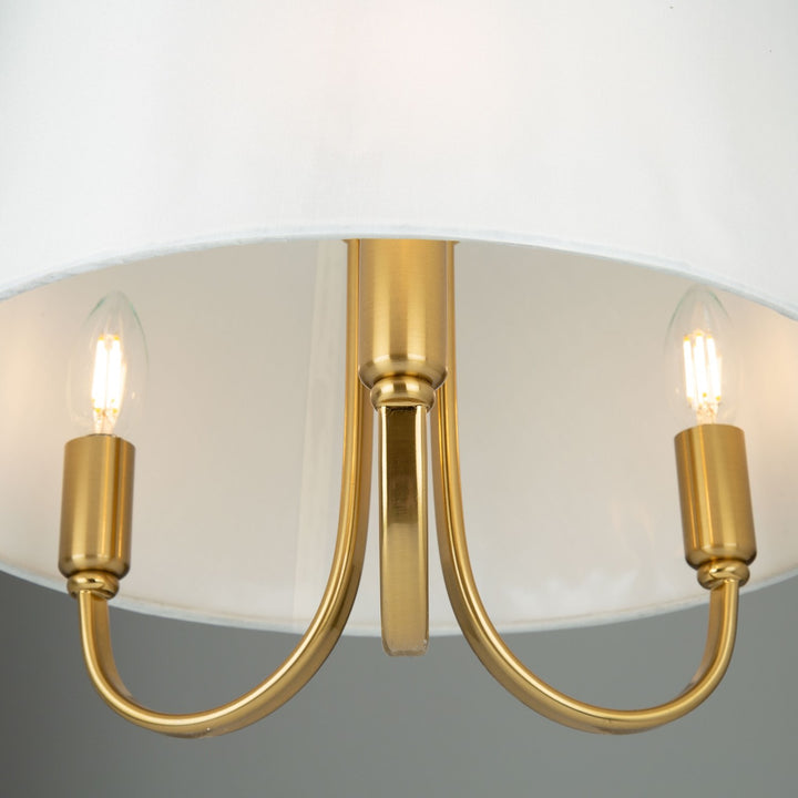 3 Light Semi-Flush Mount Brushed Gold