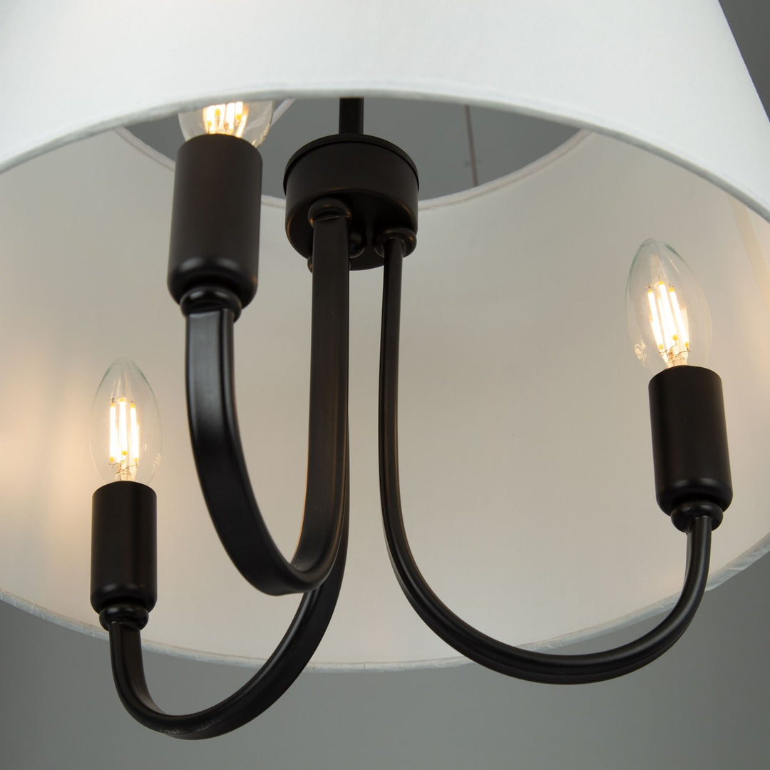 3 Light Semi-Flush Mount Black